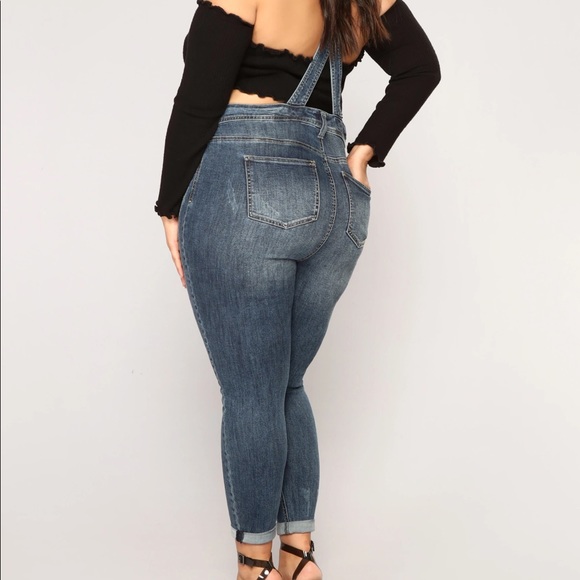 Plus size Denim Overalls, Fashion Nova 2XL - Picture 2 of 8